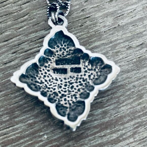 Barse Turquoise Stone Sterling Silver Pendant Necklace - Picture 3 of 6